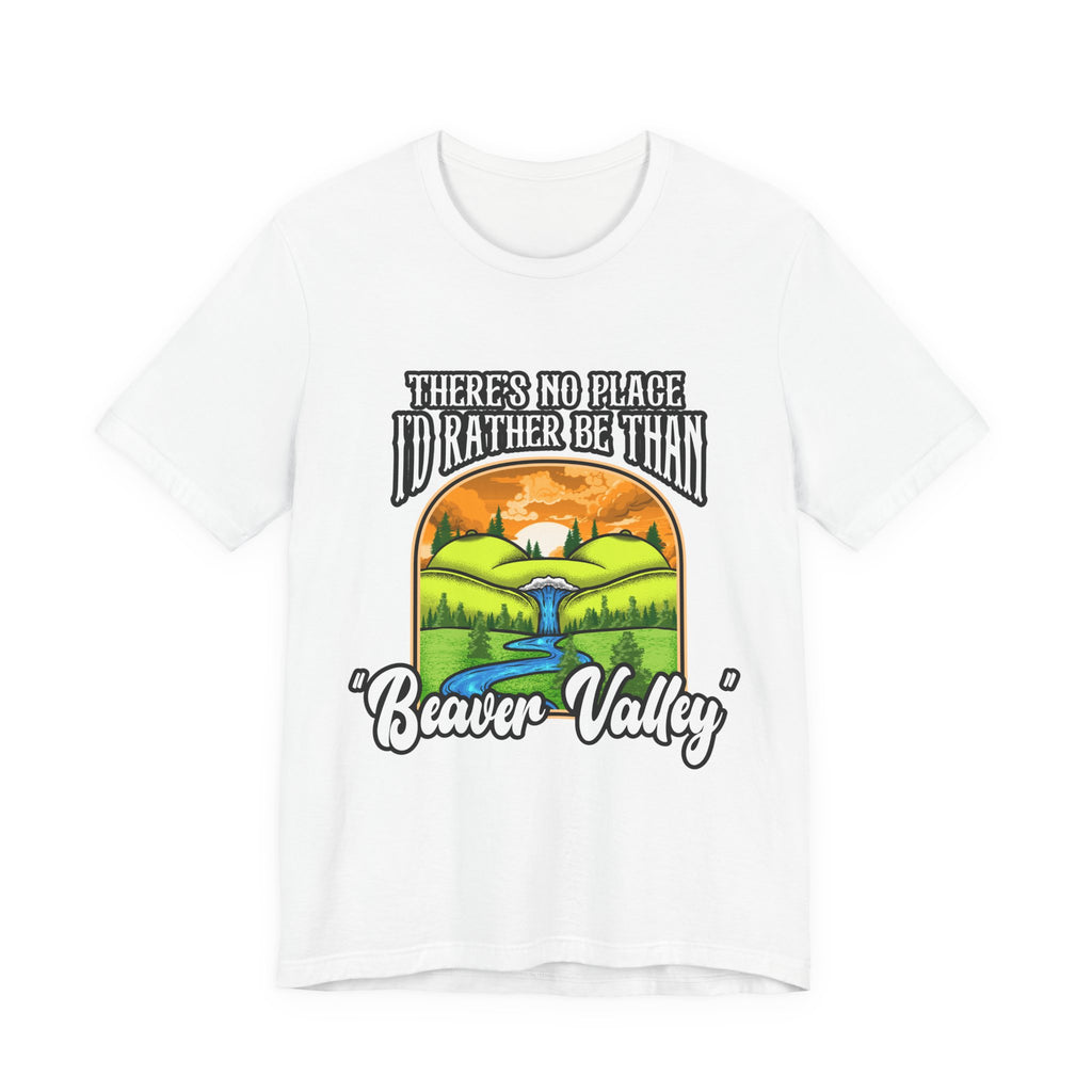 Beaver Valley Graphic Tee, Casual T-Shirt, Travel Shirt, Nature Lover Gift, Outdoor Adventure Apparel