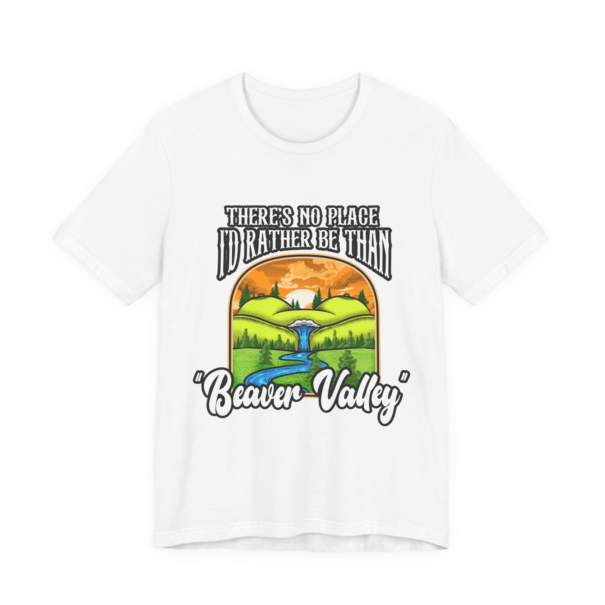 Beaver Valley Graphic Tee, Casual T-Shirt, Travel Shirt, Nature Lover Gift, Outdoor Adventure Apparel